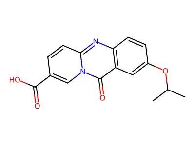 11H-Pyrido(2,1-b)quinazoline-8-carboxylic acid, 2-(1-methylethoxy)-11-oxo- structure