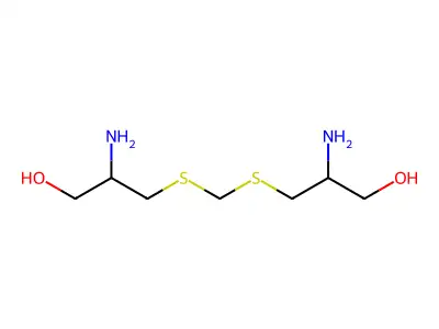 3,3'-(Methylenedisulfanediyl)bis(2-aminopropan-1-ol) structure