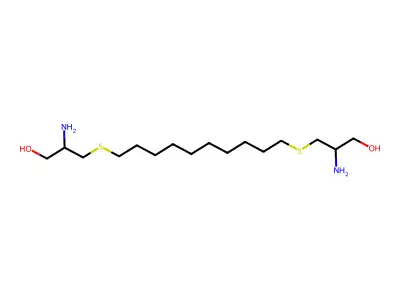 3,3'-(Decane-1,10-diyldisulfanediyl)bis(2-aminopropan-1-ol) structure