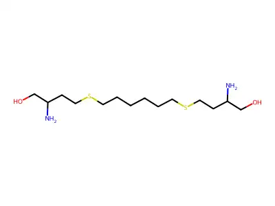 4,4'-(Hexane-1,6-diyldisulfanediyl)bis(2-aminobutan-1-ol) structure