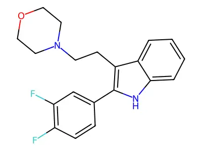 1H-Indole, 2-(3,4-difluorophenyl)-3-(2-(4-morpholinyl)ethyl)- structure