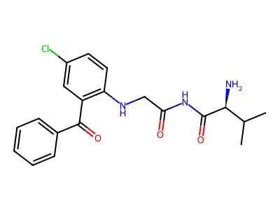Glycinamide, N-(2-benzoyl-4-chlorophenyl)-DL-valyl- structure