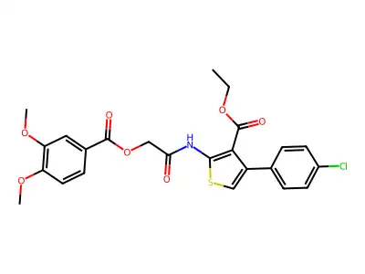 Ethyl 4-(4-chlorophenyl)-2-[[2-(3,4-dimethoxybenzoyl)oxyacetyl]amino]thiophene-3-carboxylate structure