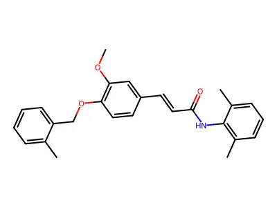 N-(2,6-dimethylphenyl)-3-[3-methoxy-4-[(2-methylphenyl)methoxy]phenyl]prop-2-enamide structure