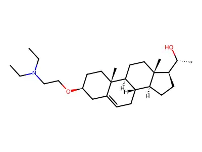 Pregn-5-en-20-ol, 3-(2-(diethylamino)ethoxy)-, (3-beta,20R)- structure