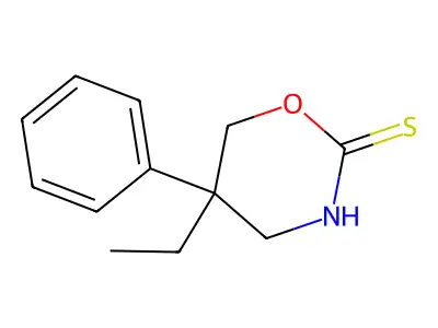 2-Thio-5-ethyl-5-phenyltetrahydro-1,3-oxazine structure
