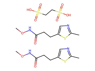 5-Thiazolepropanamide, N-methoxy-2-methyl-, 1,2-ethanedisulfonate (2:1) structure