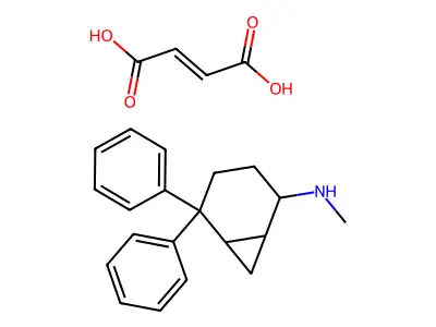 but-2-enedioic acid;N-methyl-5,5-diphenylbicyclo[4.1.0]heptan-2-amine structure