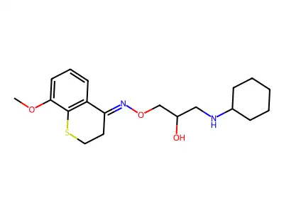 1-(cyclohexylamino)-3-[(E)-(8-methoxy-2,3-dihydrothiochromen structure