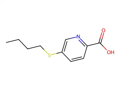 2-Pyridinecarboxylic acid, 5-(butylthio)- structure