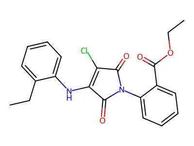 Ethyl 2-[3-chloro-4-(2-ethylanilino)-2,5-dioxo-2,5-dihydro-1H-pyrrol-1-yl]benzoate structure