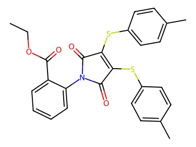 Ethyl 2-[3,4-bis[(4-methylphenyl)sulfanyl]-2,5-dioxopyrrol-1-yl]benzoate structure