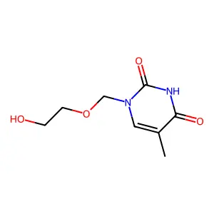 N-(2-(Hydroxyethoxy)methyl)-5-methyluracil structure