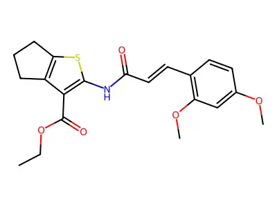 ethyl 2-[3-(2,4-dimethoxyphenyl)prop-2-enoylamino]-5,6-dihydro-4H-cyclopenta[b]thiophene-3-carboxylate structure