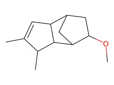 3a,4,5,6,7,7a-hexahydro-6-methoxydimethyl-4,7-methano-1H-indene structure