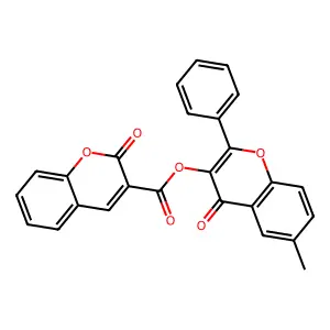 (6-Methyl-4-oxo-2-phenylchromen-3-yl) 2-oxochromene-3-carboxylate structure