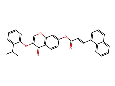 [4-Oxo-3-(2-propan-2-ylphenoxy)chromen-7-yl] 3-naphthalen-1-ylprop-2-enoate structure