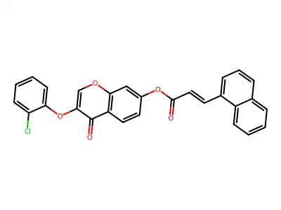 [3-(2-Chlorophenoxy)-4-oxochromen-7-yl] 3-naphthalen-1-ylprop-2-enoate structure