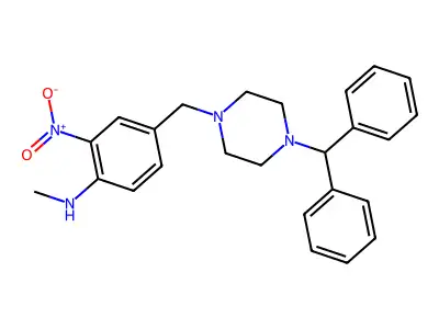 4-((4-(Diphenylmethyl)piperazin-1-yl)methyl)-N-methyl-2-nitroaniline structure