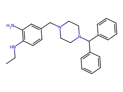 4-((4-(Diphenylmethyl)piperazin-1-yl)methyl)-N-ethylbenzene-1,2-diamine structure