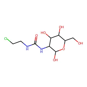 1-(2-CL-Ethyl)-3-(2,4,5-trihydroxy-6-hydroxymethyl-tetrahydro-pyran-3-YL)-urea structure
