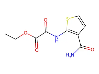 Ethyl [(3-carbamoylthiophen-2-yl)carbamoyl]formate structure