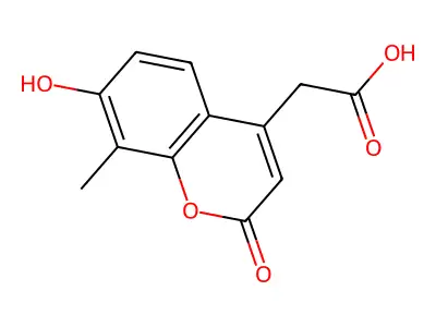(7-hydroxy-8-methyl-2-oxo-2H-chromen-4-yl)acetic acid structure