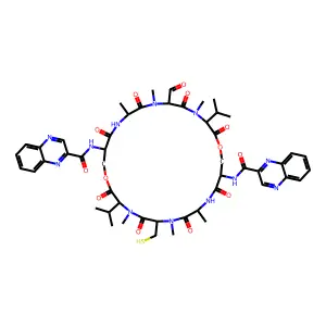 Quinomycin A, 3-(N-methylcysteine)-7-(N-methyl-3-oxoalanine)-8,4,4 structure