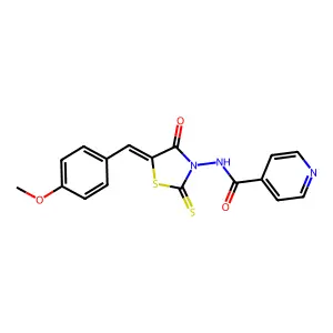 4-Pyridinecarboxamide, N-(5-((4-methoxyphenyl)methylene)-4-oxo-2-thioxo-3-thiazolidinyl)- structure