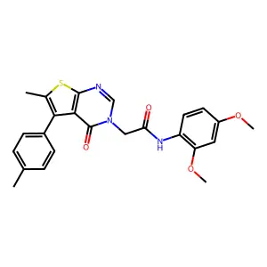 N-(2,4-dimethoxyphenyl)-2-[6-methyl-5-(4-methylphenyl)-4-oxothieno[2,3-d]pyrimidin-3(4H)-yl]acetamide structure