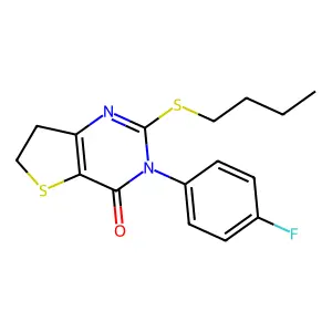 2-Butylsulfanyl-3-(4-fluorophenyl)-6,7-dihydrothieno[3,2-d]pyrimidin-4-one structure