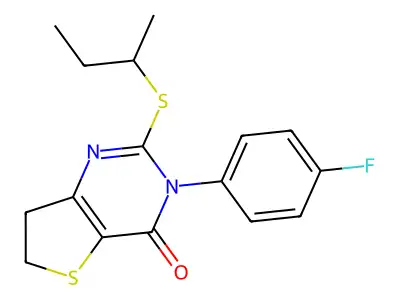 2-(sec-butylthio)-3-(4-fluorophenyl)-6,7-dihydrothieno[3,2-d]pyrimidin-4(3H)-one structure