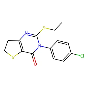 3-(4-chlorophenyl)-2-(ethylthio)-6,7-dihydrothieno[3,2-d]pyrimidin-4(3H)-one structure