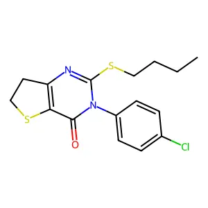2-(butylthio)-3-(4-chlorophenyl)-6,7-dihydrothieno[3,2-d]pyrimidin-4(3H)-one structure