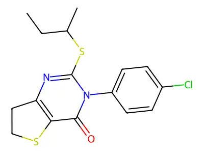 2-(sec-butylthio)-3-(4-chlorophenyl)-6,7-dihydrothieno[3,2-d]pyrimidin-4(3H)-one structure