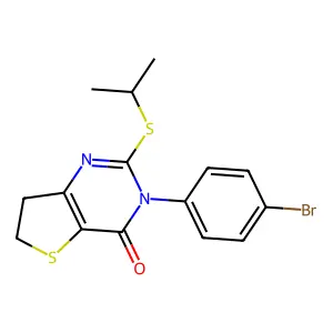 3-(4-Bromophenyl)-2-propan-2-ylsulfanyl-6,7-dihydrothieno[3,2-d]pyrimidin-4-one structure
