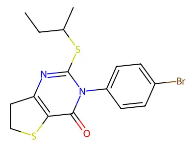 3-(4-bromophenyl)-2-(sec-butylthio)-6,7-dihydrothieno[3,2-d]pyrimidin-4(3H)-one structure