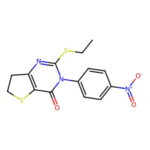 2-(ethylthio)-3-(4-nitrophenyl)-6,7-dihydrothieno[3,2-d]pyrimidin-4(3H)-one structure