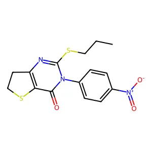 3-(4-Nitrophenyl)-2-propylsulfanyl-6,7-dihydrothieno[3,2-d]pyrimidin-4-one structure
