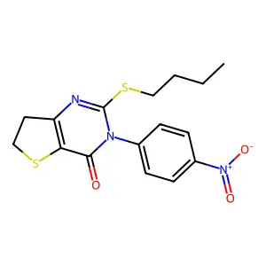 2-Butylsulfanyl-3-(4-nitrophenyl)-6,7-dihydrothieno[3,2-d]pyrimidin-4-one structure