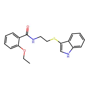 2-ethoxy-N-[2-(1H-indol-3-ylsulfanyl)ethyl]benzamide structure