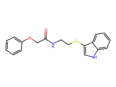 N-[2-(1H-indol-3-ylsulfanyl)ethyl]-2-phenoxyacetamide structure
