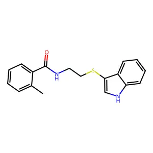 N-[2-(1H-indol-3-ylsulfanyl)ethyl]-2-methylbenzamide structure