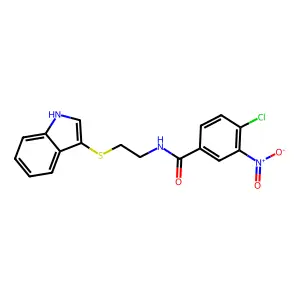 4-chloro-N-[2-(1H-indol-3-ylsulfanyl)ethyl]-3-nitrobenzamide structure