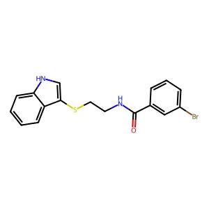 3-bromo-N-[2-(1H-indol-3-ylsulfanyl)ethyl]benzamide structure