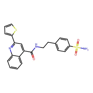 N-[2-(4-sulfamoylphenyl)ethyl]-2-(thiophen-2-yl)quinoline-4-carboxamide structure
