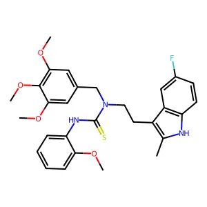 3-[2-(5-FLUORO-2-METHYL-1H-INDOL-3-YL)ETHYL]-1-(2-METHOXYPHENYL)-3-[(3,4,5-TRIMETHOXYPHENYL)METHYL]THIOUREA structure