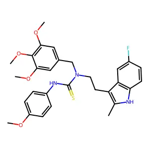 3-[2-(5-FLUORO-2-METHYL-1H-INDOL-3-YL)ETHYL]-1-(4-METHOXYPHENYL)-3-[(3,4,5-TRIMETHOXYPHENYL)METHYL]THIOUREA structure