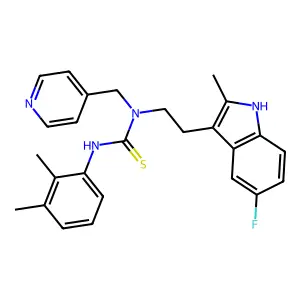 3-(2,3-dimethylphenyl)-1-(2-(5-fluoro-2-methyl-1H-indol-3-yl)ethyl)-1-(pyridin-4-ylmethyl)thiourea structure