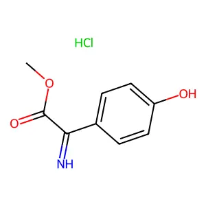 Benzeneacetic acid, 4-hydroxy-alpha-imino-, methyl ester, hydrochloride (1:1) structure